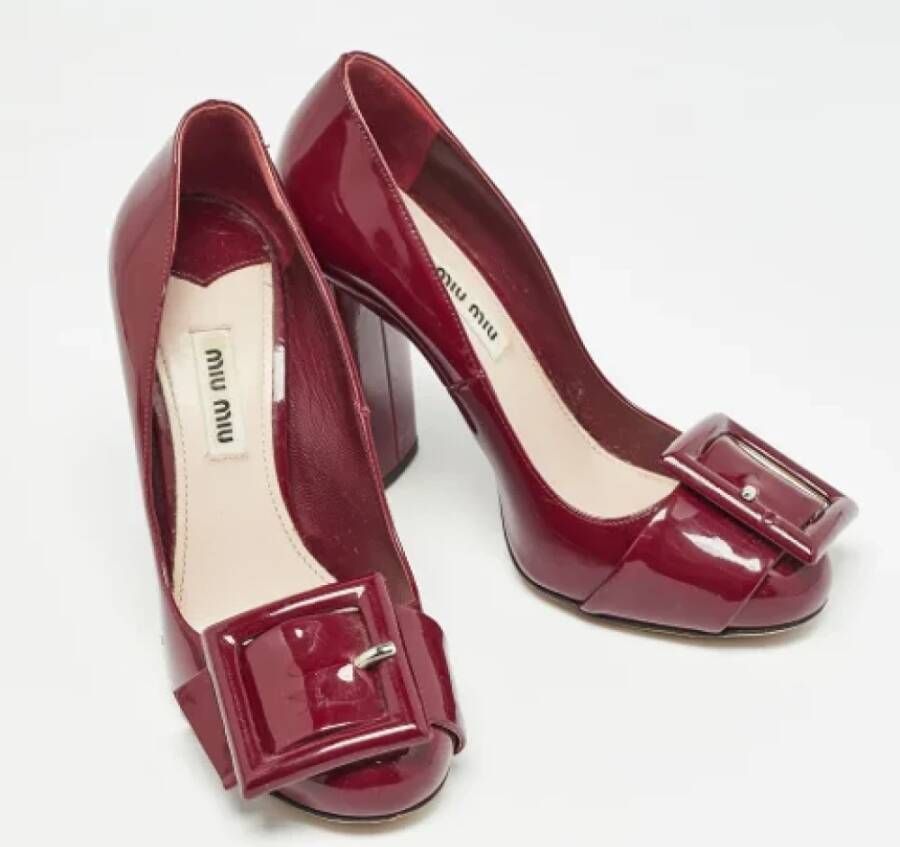 Miu Pre-owned Leather heels Red Dames