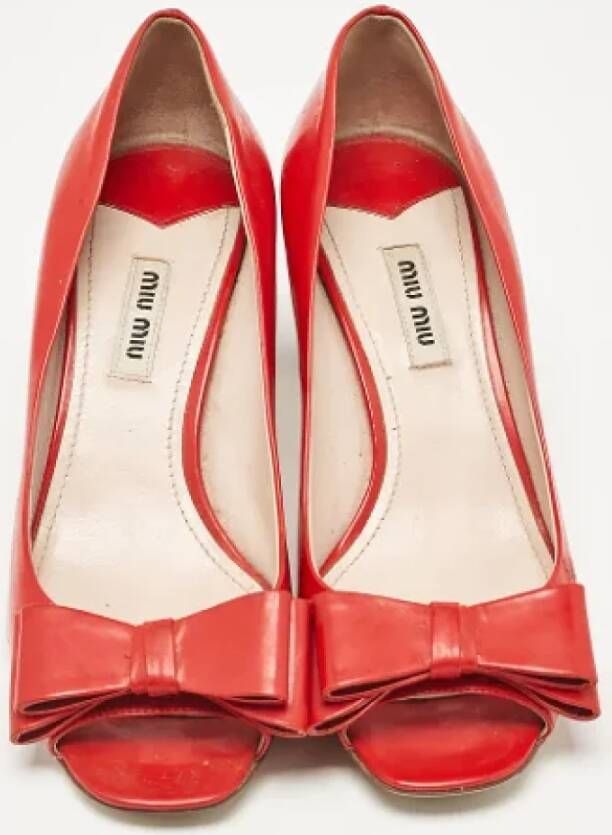 Miu Pre-owned Leather heels Red Dames