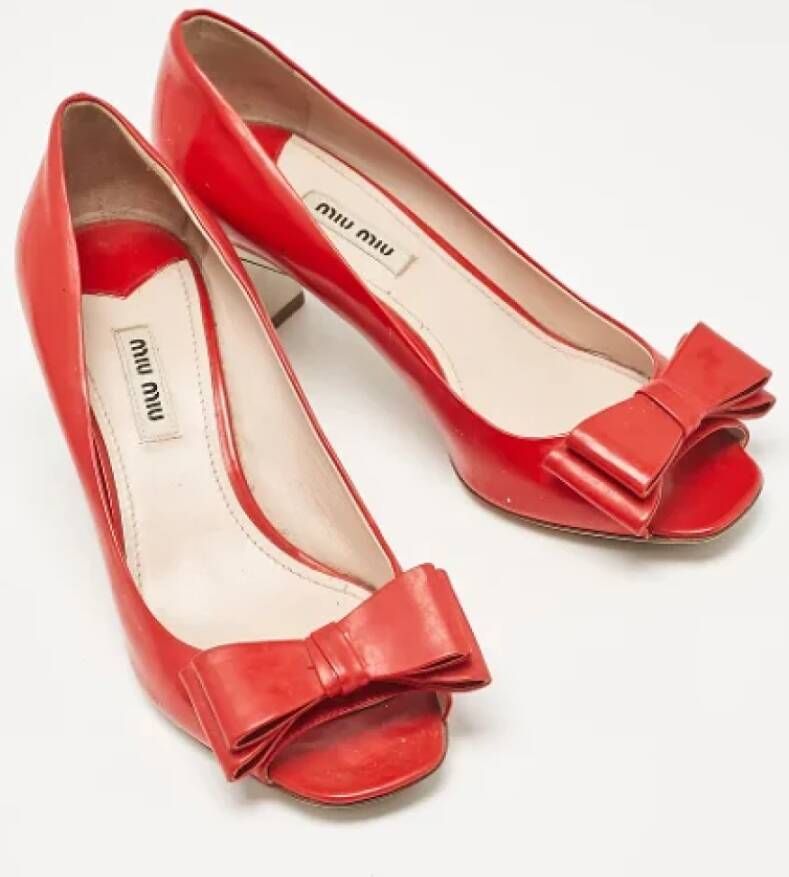 Miu Pre-owned Leather heels Red Dames