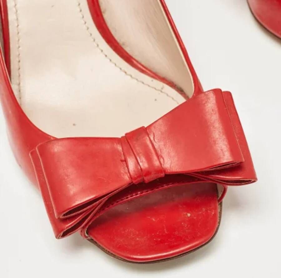 Miu Pre-owned Leather heels Red Dames