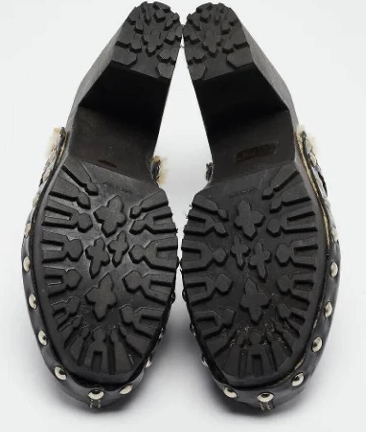 Miu Pre-owned Leather mules Black Dames