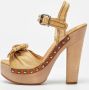 Miu Pre-owned Leather sandals Beige Dames - Thumbnail 2