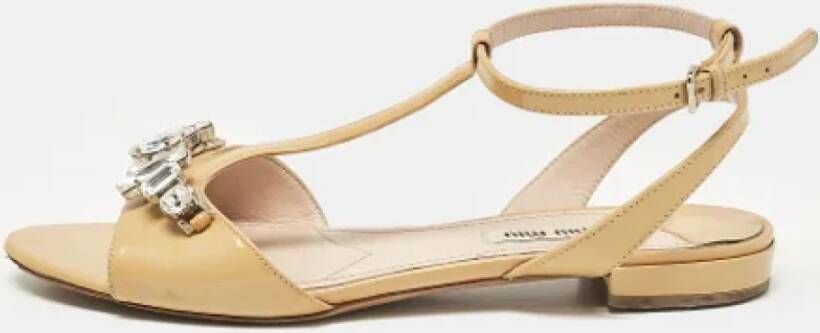 Miu Pre-owned Leather sandals Beige Dames