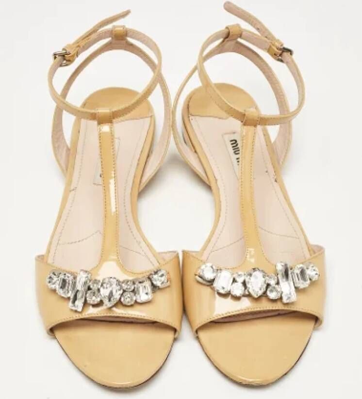 Miu Pre-owned Leather sandals Beige Dames