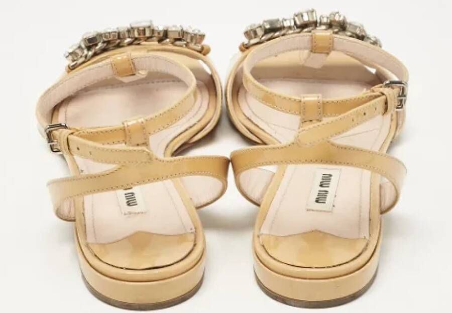 Miu Pre-owned Leather sandals Beige Dames