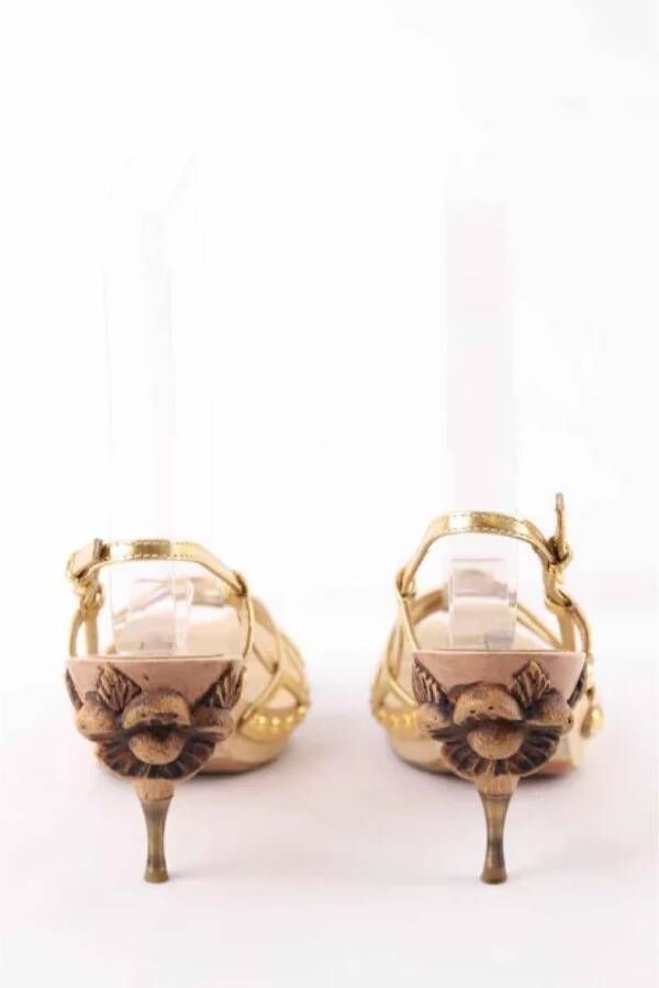 Miu Pre-owned Leather sandals Beige Dames