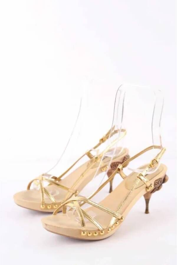 Miu Pre-owned Leather sandals Beige Dames