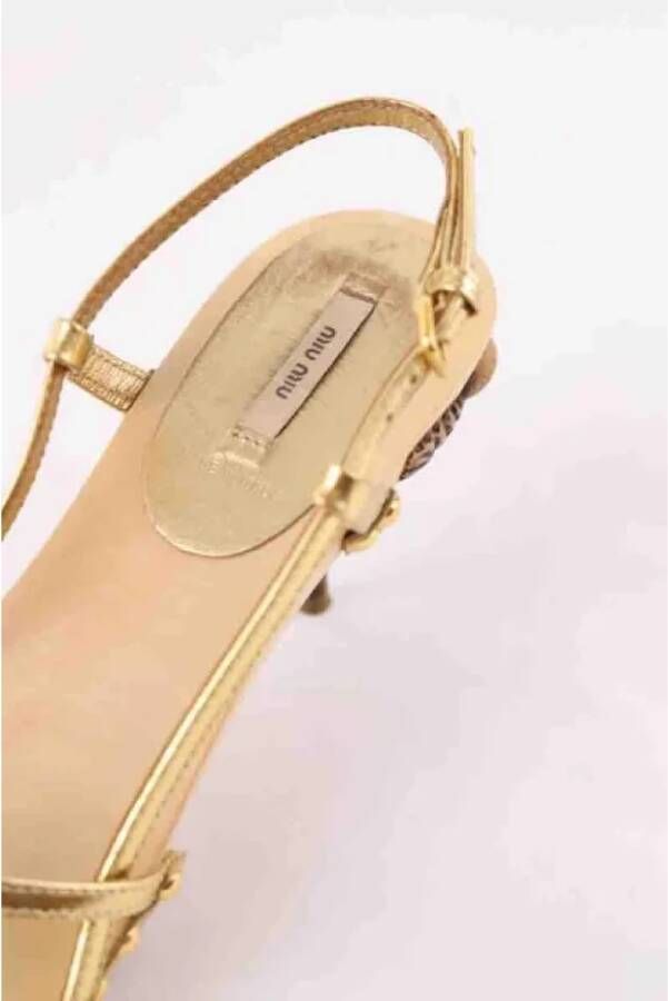 Miu Pre-owned Leather sandals Beige Dames