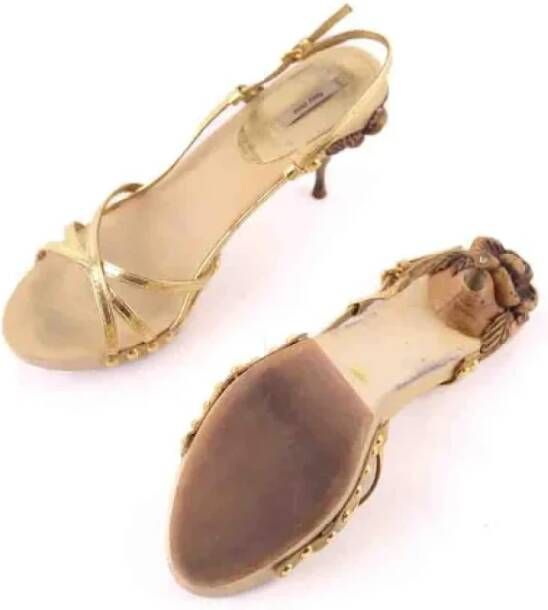 Miu Pre-owned Leather sandals Beige Dames