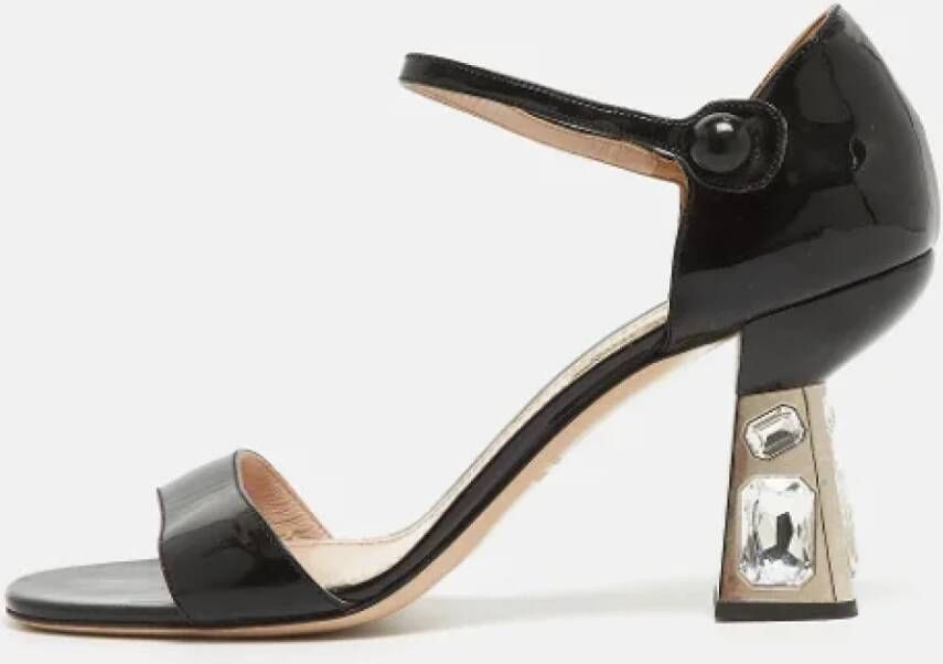 Miu Pre-owned Leather sandals Black Dames