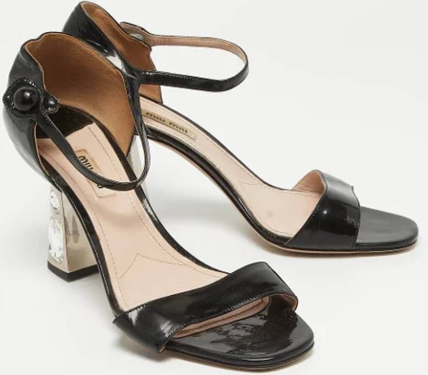 Miu Pre-owned Leather sandals Black Dames