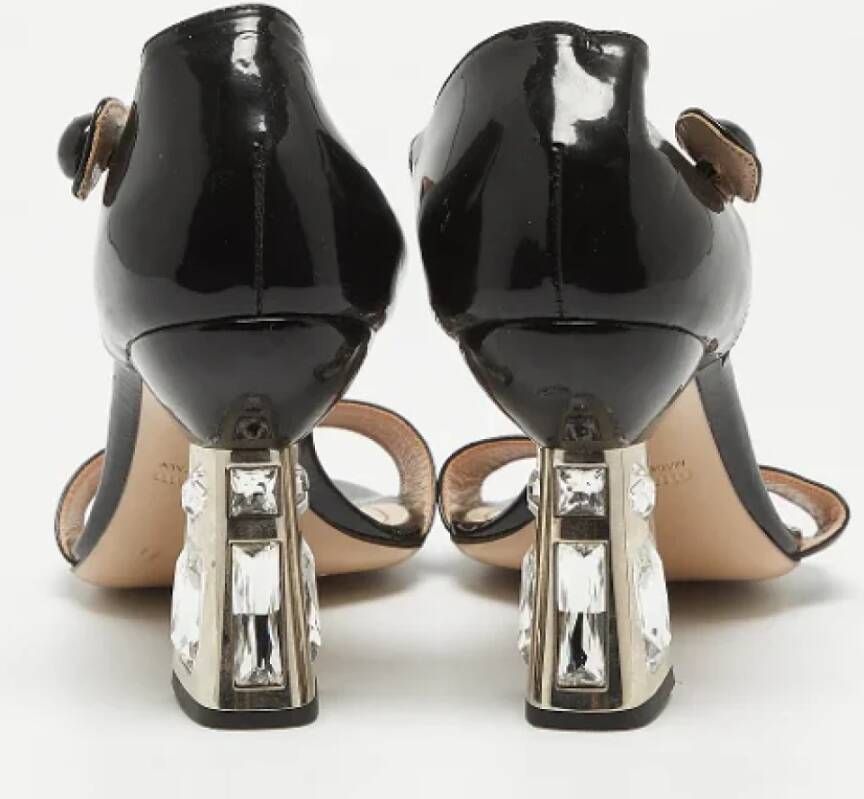 Miu Pre-owned Leather sandals Black Dames