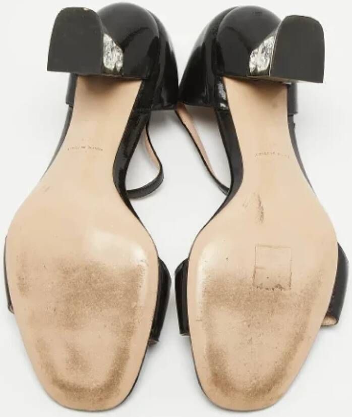 Miu Pre-owned Leather sandals Black Dames