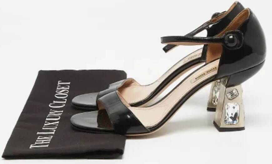 Miu Pre-owned Leather sandals Black Dames