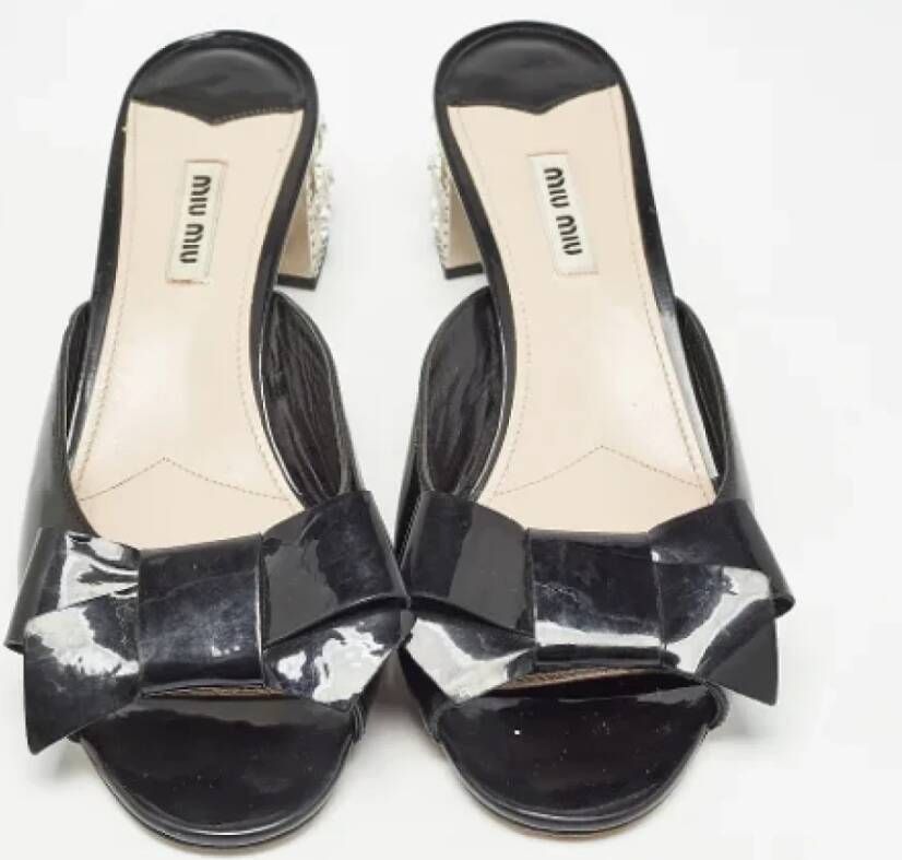 Miu Pre-owned Leather sandals Black Dames