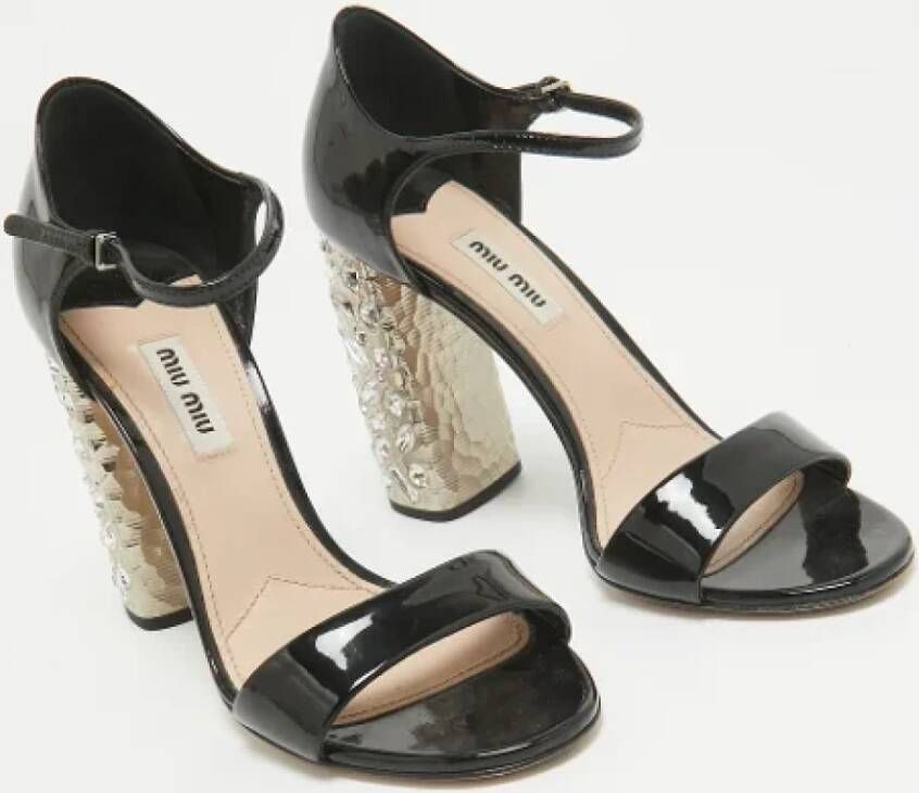 Miu Pre-owned Leather sandals Black Dames