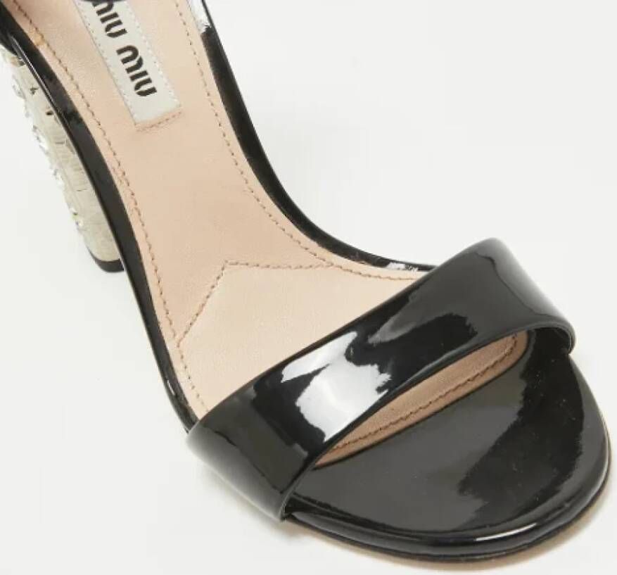 Miu Pre-owned Leather sandals Black Dames