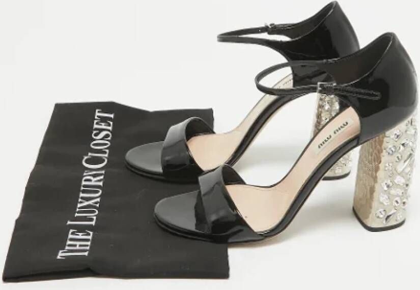 Miu Pre-owned Leather sandals Black Dames