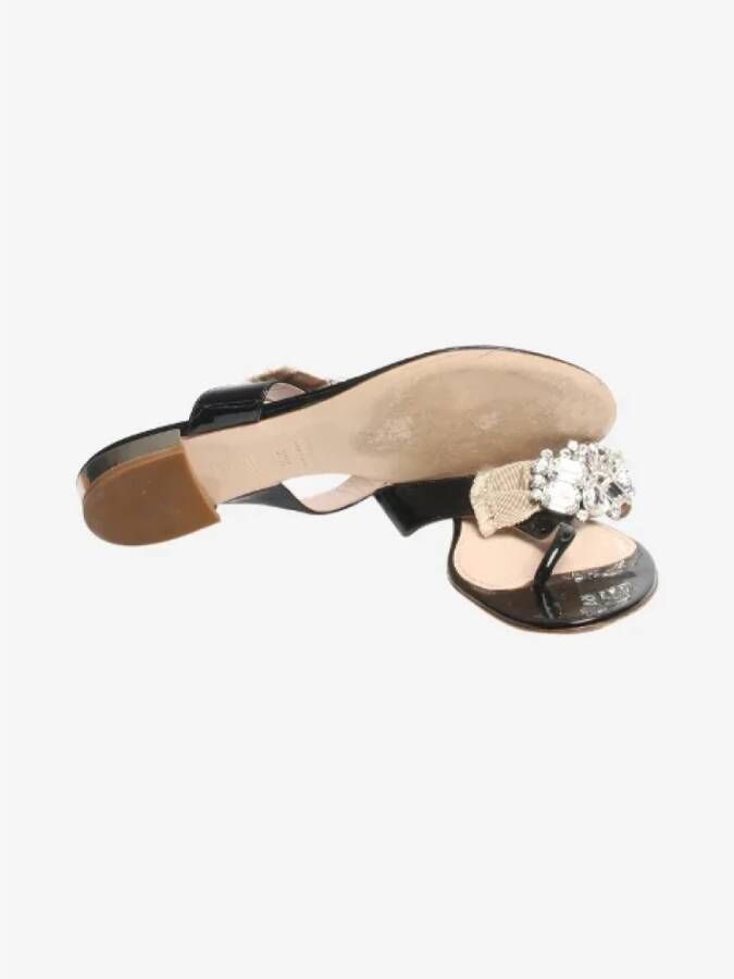 Miu Pre-owned Leather sandals Black Dames