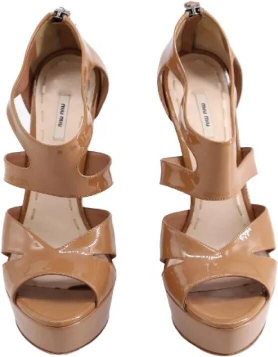 Miu Pre-owned Leather sandals Brown Dames