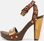 Miu Pre-owned Leather sandals Brown Dames - Thumbnail 2