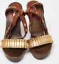 Miu Pre-owned Leather sandals Brown Dames - Thumbnail 3