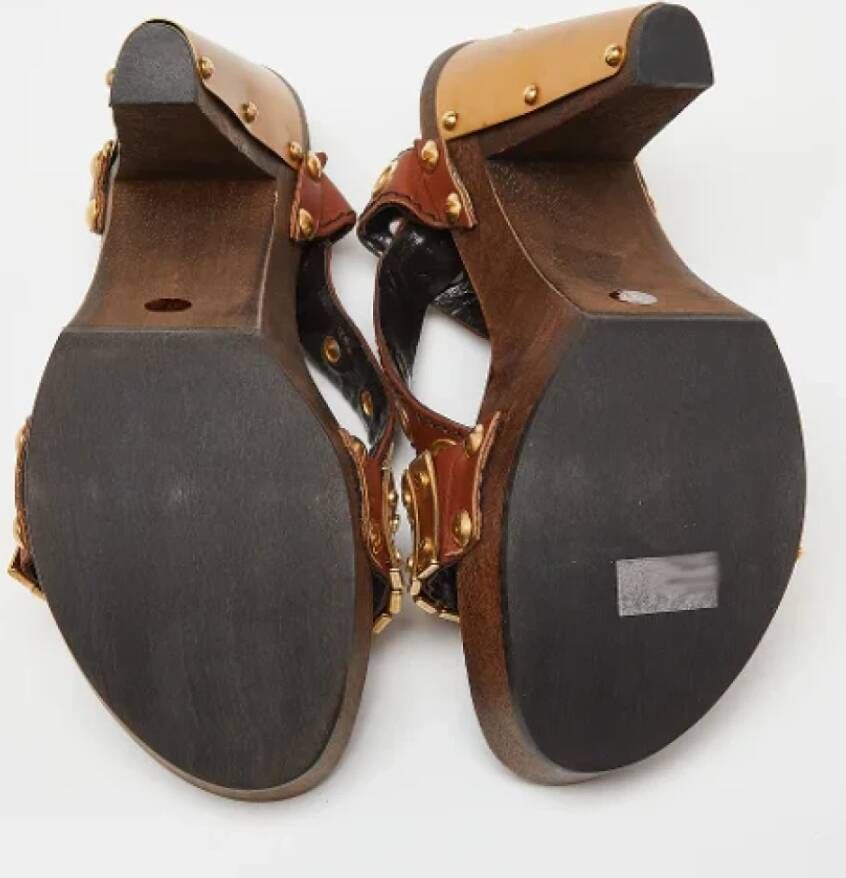 Miu Pre-owned Leather sandals Brown Dames