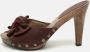 Miu Pre-owned Leather sandals Brown Dames - Thumbnail 2