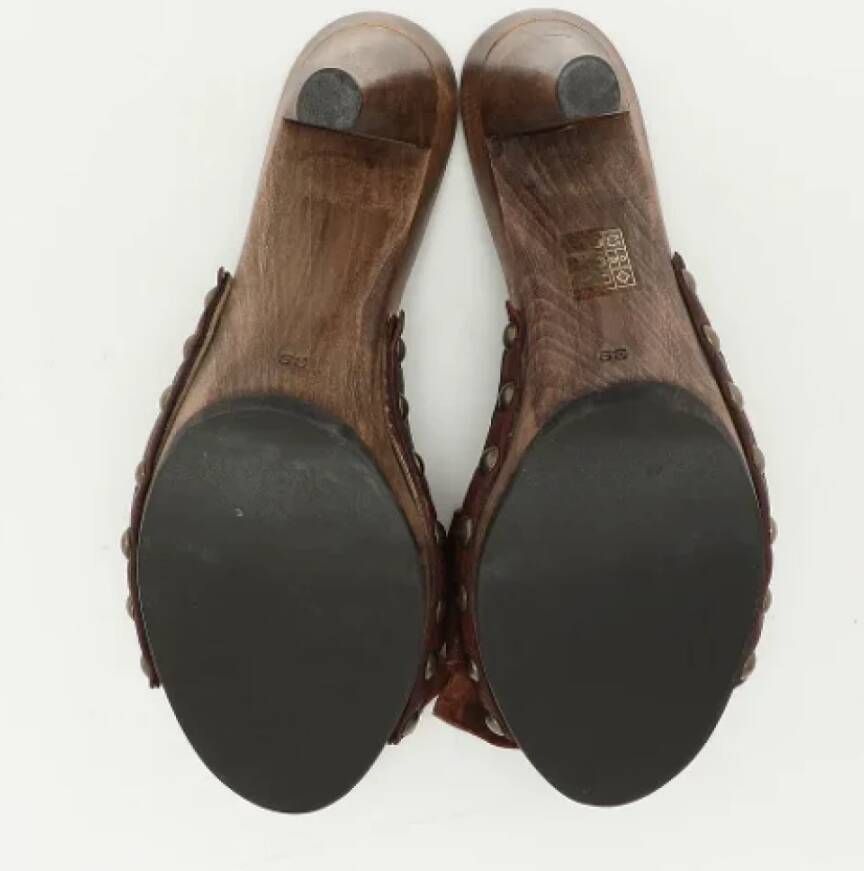 Miu Pre-owned Leather sandals Brown Dames