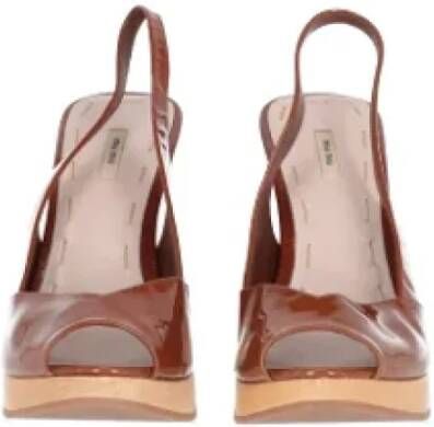 Miu Pre-owned Leather sandals Brown Dames