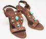 Miu Pre-owned Leather sandals Brown Dames - Thumbnail 2