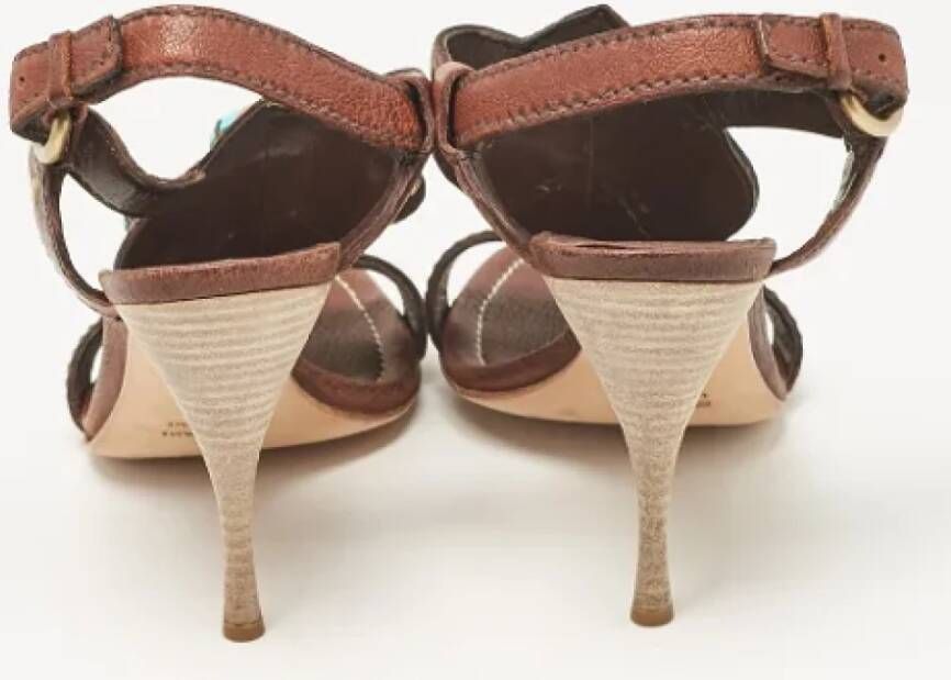 Miu Pre-owned Leather sandals Brown Dames