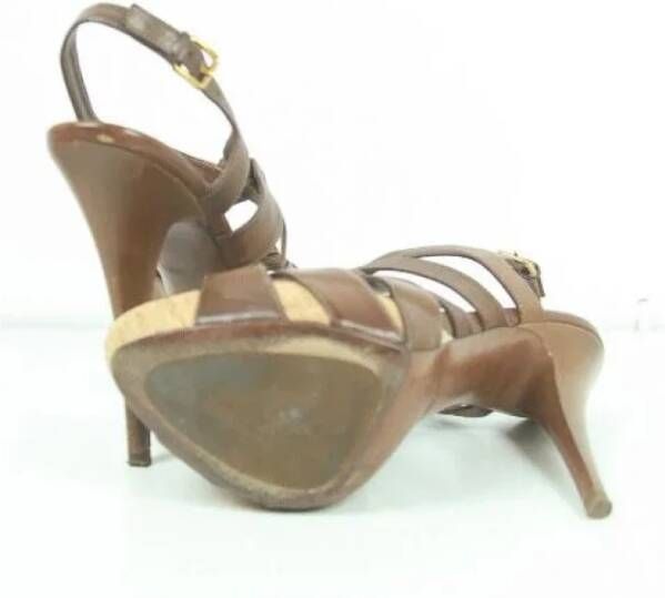 Miu Pre-owned Leather sandals Brown Dames