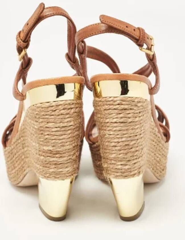 Miu Pre-owned Leather sandals Brown Dames