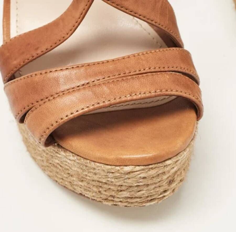 Miu Pre-owned Leather sandals Brown Dames