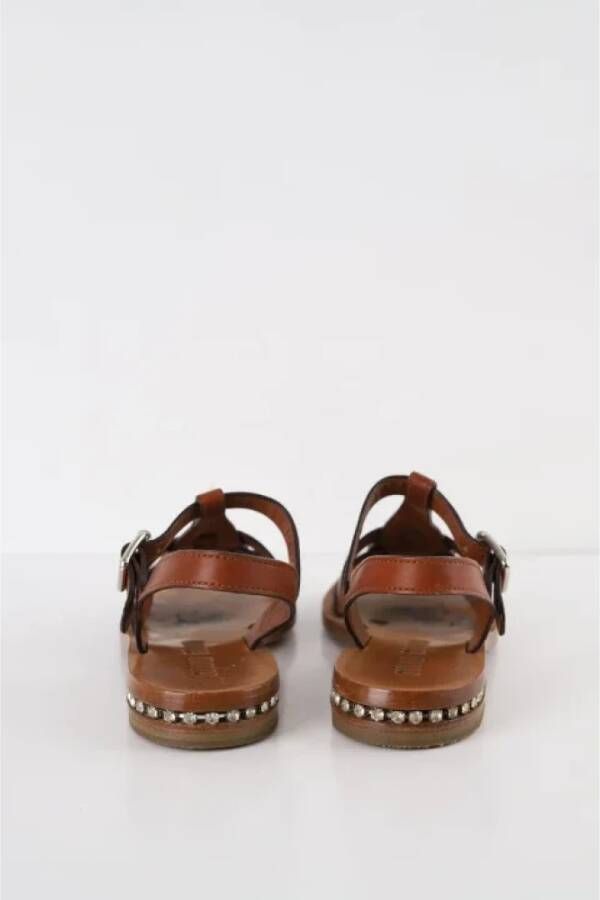 Miu Pre-owned Leather sandals Brown Dames