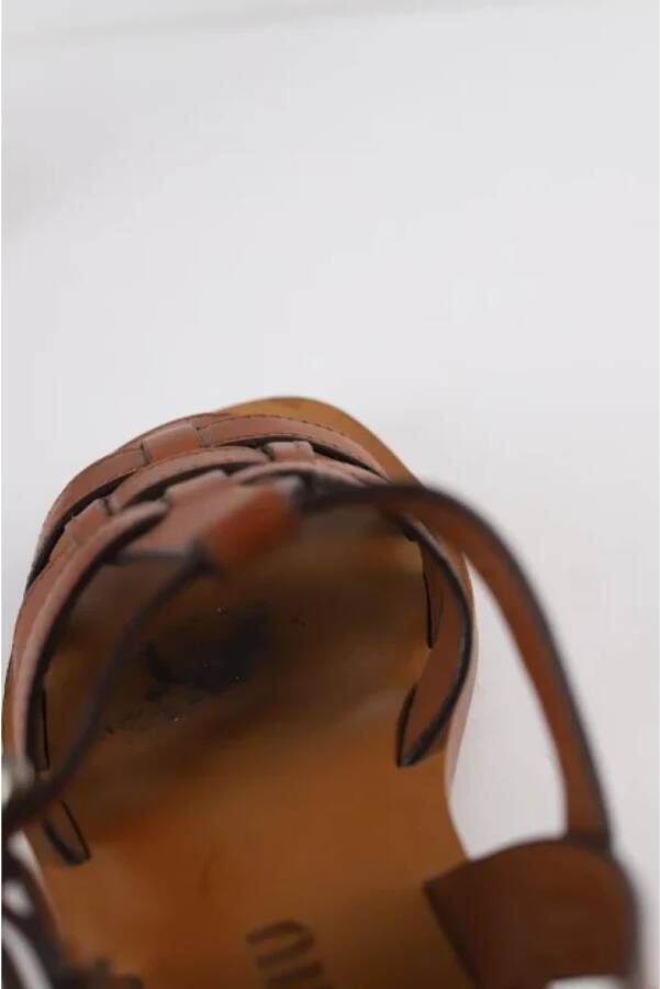 Miu Pre-owned Leather sandals Brown Dames