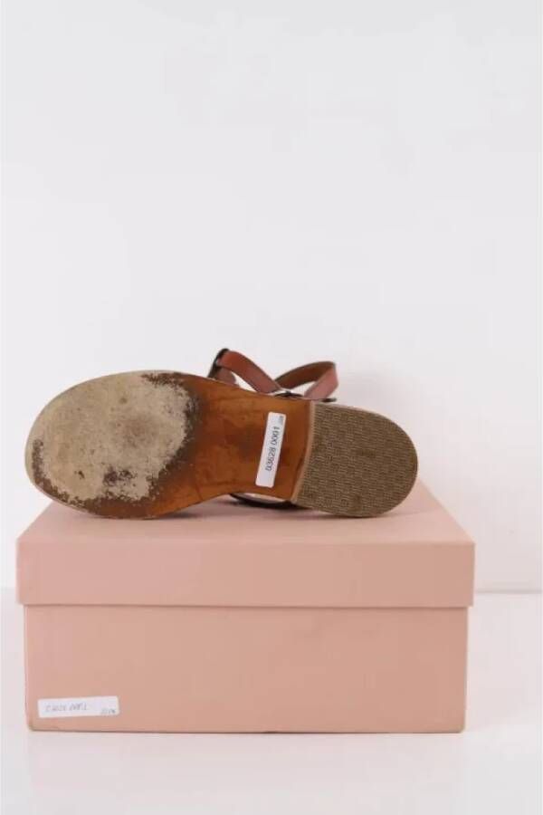 Miu Pre-owned Leather sandals Brown Dames