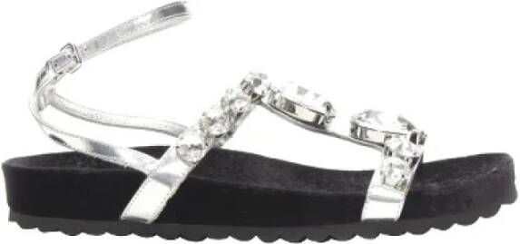 Miu Pre-owned Leather sandals Gray Dames