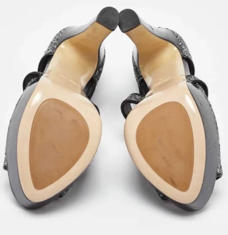 Miu Pre-owned Leather sandals Gray Dames