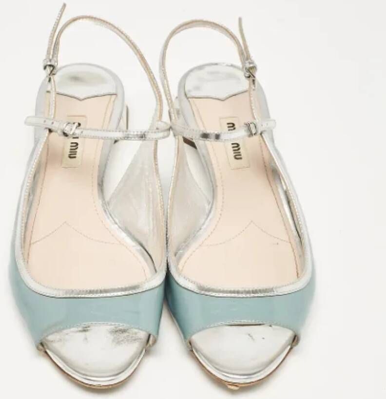 Miu Pre-owned Leather sandals Gray Dames