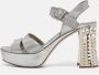 Miu Pre-owned Leather sandals Gray Dames - Thumbnail 2