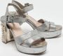 Miu Pre-owned Leather sandals Gray Dames - Thumbnail 4