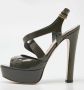 Miu Pre-owned Leather sandals Green Dames - Thumbnail 2