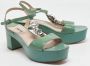 Miu Pre-owned Leather sandals Green Dames - Thumbnail 4