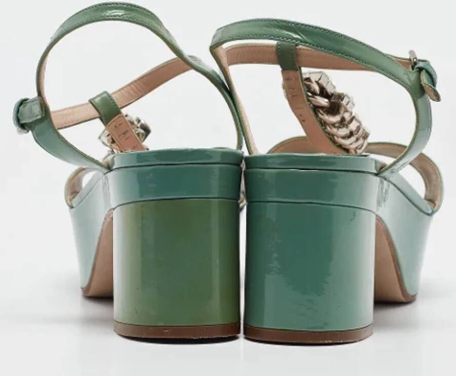 Miu Pre-owned Leather sandals Green Dames