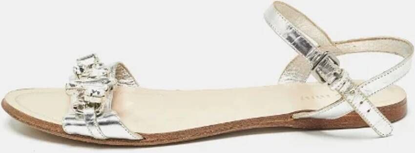 Miu Pre-owned Leather sandals White Dames