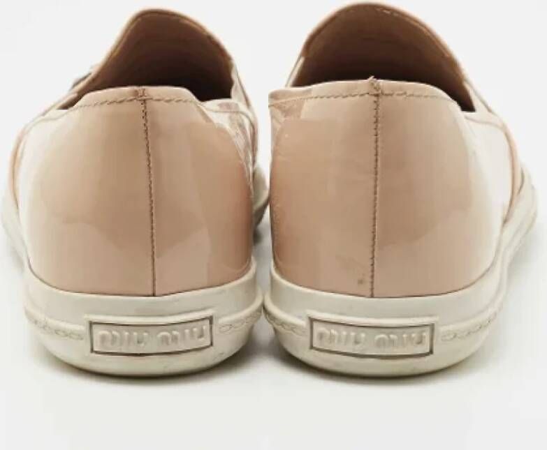 Miu Pre-owned Leather sneakers Beige Dames