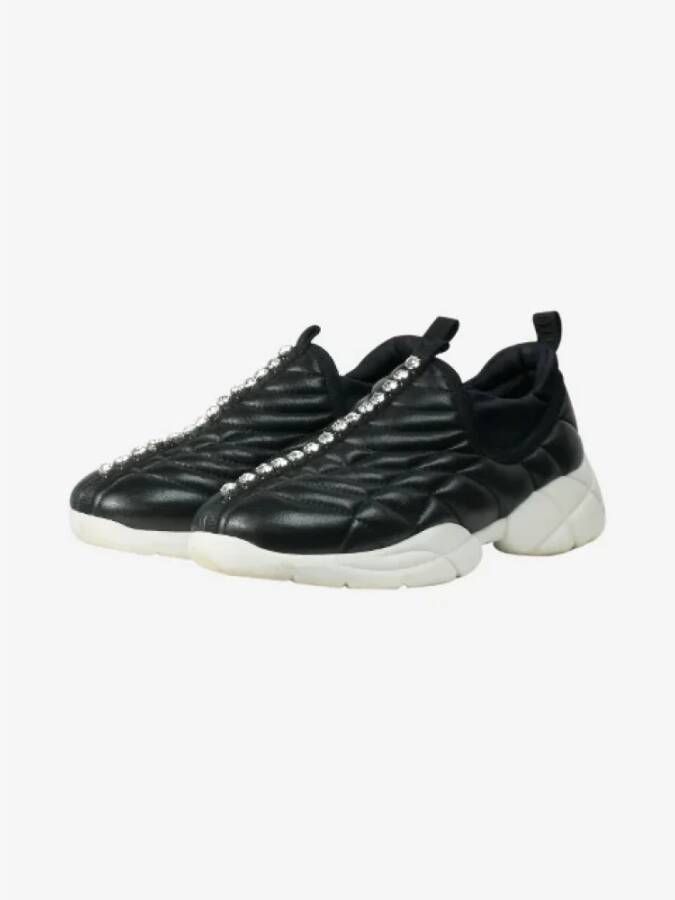 Miu Pre-owned Leather sneakers Black Dames