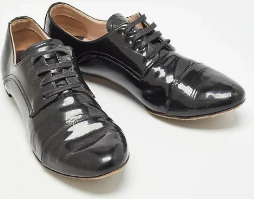 Miu Pre-owned Leather sneakers Black Dames